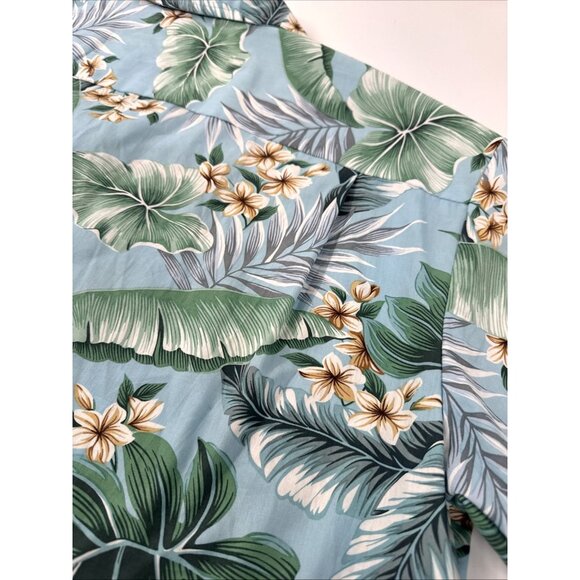 Vintage 90s Aloha Republic Hawaiian Shirt Mens Large Blue Tropical Print NEW - Picture 7 of 9